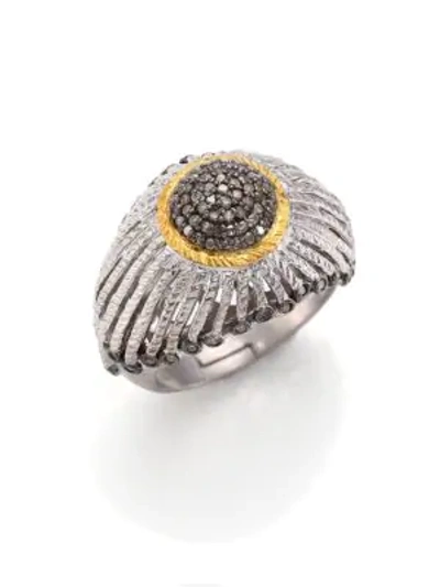 Shop Coomi Silver Diamond, 20k Yellow Gold & Sterling Silver Ring In Silver Gold
