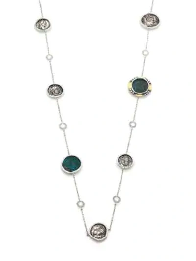 Shop Coomi Silver Coin Diamond, Crystal, 20k Yellow Gold & Sterling Silver Station Necklace In Gold Multi