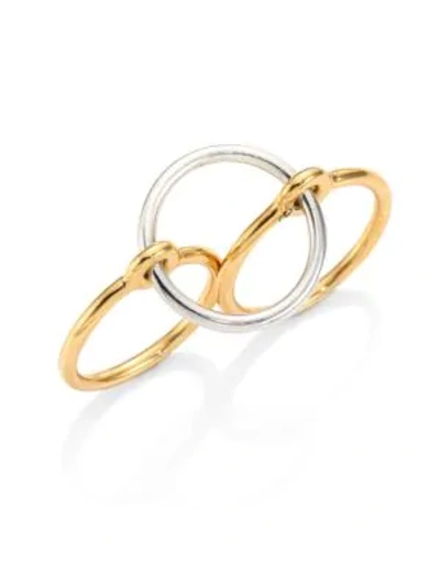 Shop Charlotte Chesnais Women's Three Lovers Ring In Gold Silver