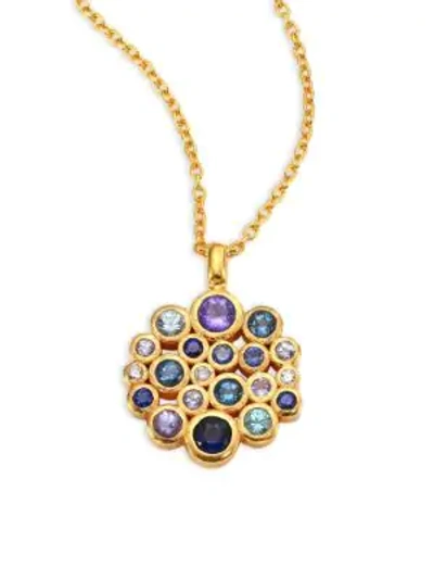 Shop Gurhan Pointelle Diamond, Multi-stone & 24k Yellow Gold Pendant Necklace In Gold Multi
