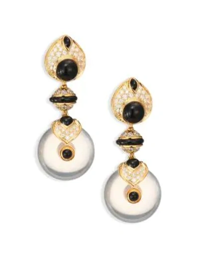 Shop Marina B Pneu Diamond, Black Jade & 18k Yellow Gold Drop Earrings In Gold Jade