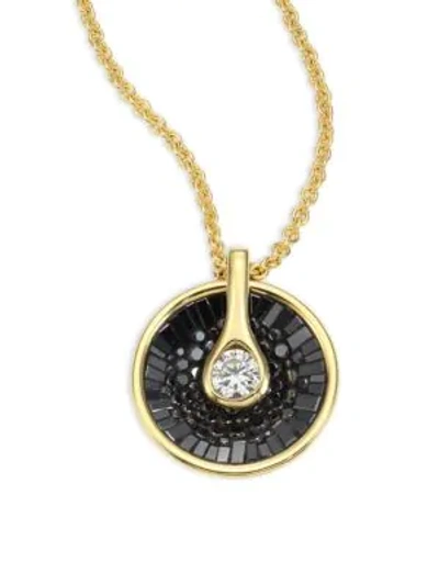 Shop Plevé Women's Opus Black Diamond & 18k Yellow Gold Pendant Necklace In Gold Black