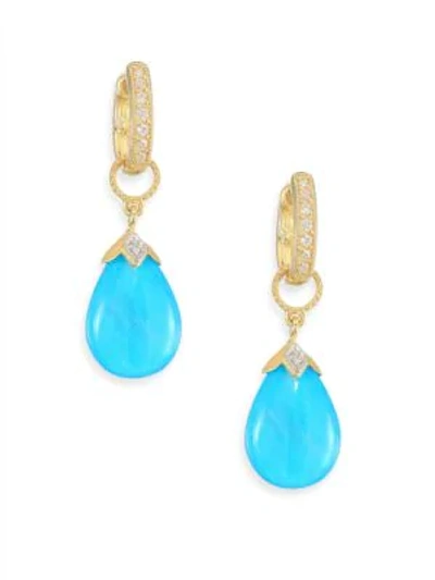 Shop Jude Frances Lisse Diamond, Turquoise, Moonstone & 18k Yellow Gold Earring Charms In Gold Turquoise