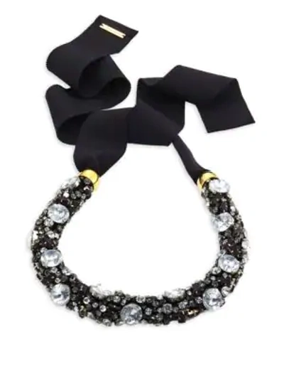 Shop Lizzie Fortunato African Sky Crystal Collar Necklace In Black Multi