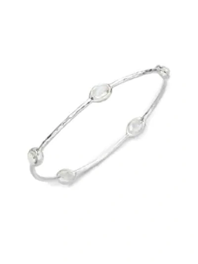 Shop Ippolita Women's Rock Candy Clear Quartz & Sterling Silver Five-stone Bangle Bracelet In Clear Silver