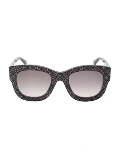 Shop Alaïa 50mm Micro-stud Sunglasses In Black Silver