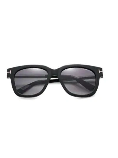 Shop Tom Ford Square Acetate & Metal Sunglasses In Black Gold