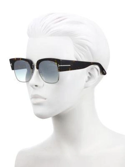 Shop Tom Ford Dakota 55mm Soft Square Sunglasses In Dark Havana Blue