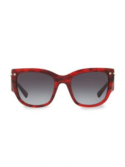 Shop Valentino Women's Havana Tortoise Sunglasses In Red Havana