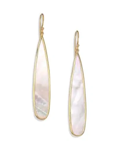 Shop Ippolita Polished Rock Candy 18k Yellow Gold & Mother-of-pearl Drop Earrings In Gold White