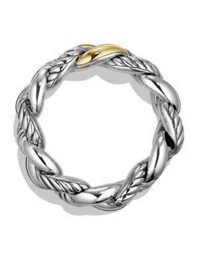 Shop David Yurman Belmont Curb Link Bracelet With 18k Gold In Silver Gold