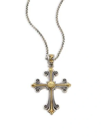 Shop Konstantino Gaia Cross Pendant In Silver Gold
