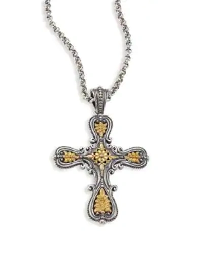 Shop Konstantino Penelope Cross Pendant In Silver Gold