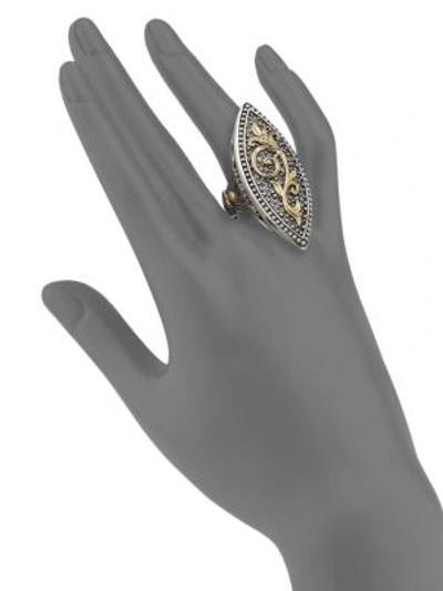 Shop Konstantino Hebe 18k Yellow Gold & Sterling Silver Marquise Ring In Silver Gold