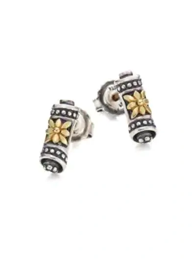 Shop Konstantino Penelope 18k Yellow Gold & Sterling Silver Scroll Stud Earrings In Silver Gold