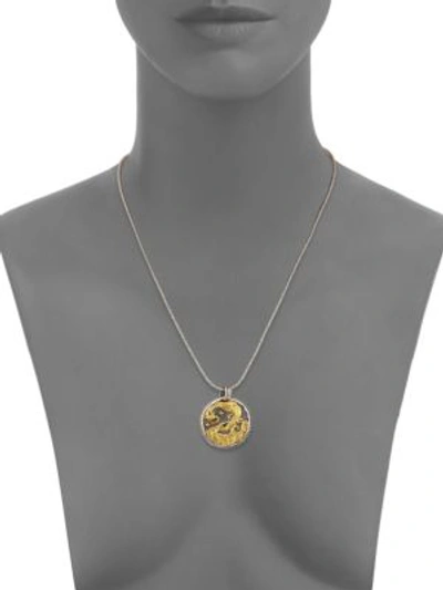 Shop Konstantino Zodiac 18k Gold, Sterling Silver & Diamond Aquarius Pendant In Silver Gold