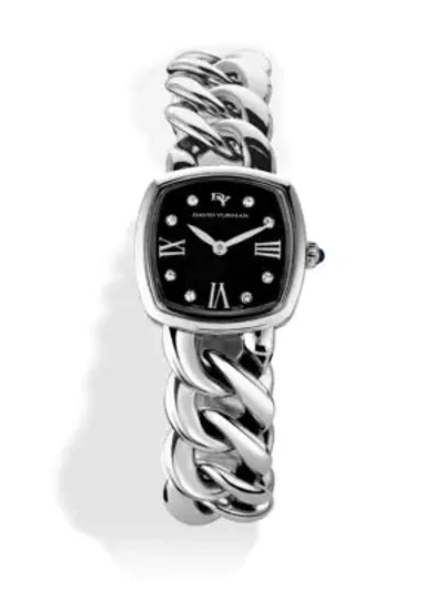 Shop David Yurman Albion 23mm Stainless Steel Quartz Watch With Diamonds In Silver Black