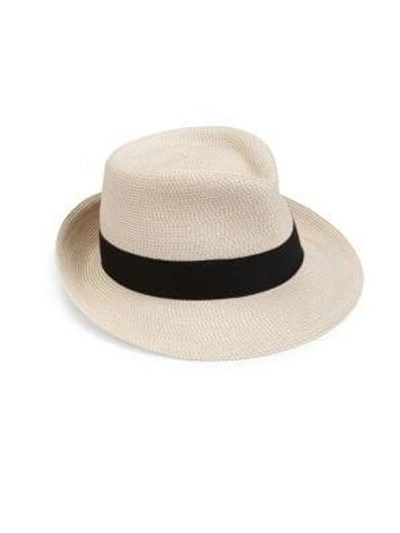 Shop Eric Javits Classic Fedora Hat In Cream Black