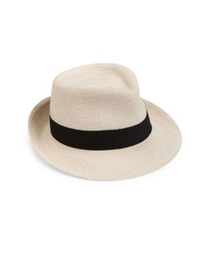 Shop Eric Javits Classic Fedora Hat In Cream Black