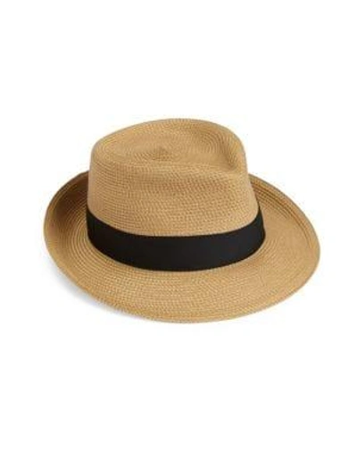 Shop Eric Javits Women's Classic Fedora Hat In Natural Black