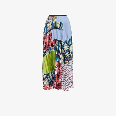 Shop Marni Pleated Patchwork Maxi Skirt In Multicolour