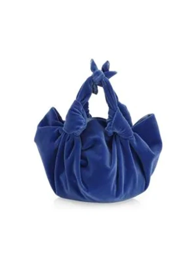 Shop The Row Small Ascot Velvet Hobo Bag In Blue