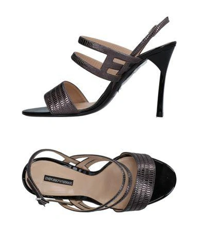 Shop Emporio Armani Sandals In Lead