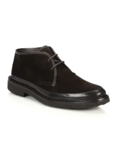 Shop Ermenegildo Zegna Suede Chukka Boots In Dark Brown