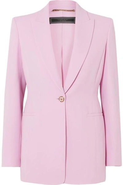 Shop Versace Crepe Blazer In Pink