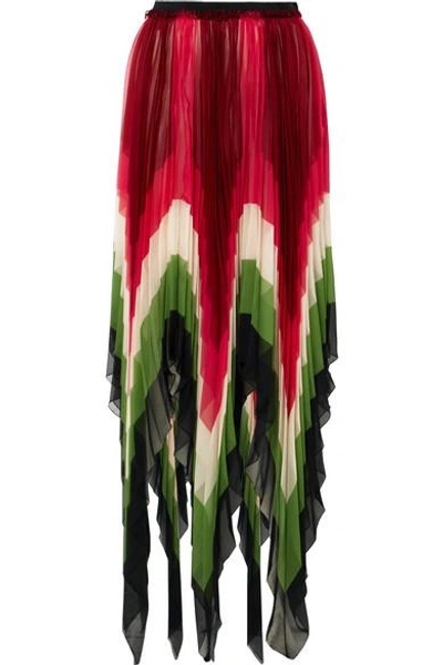 Shop Gucci Plissé-silk Midi Skirt
