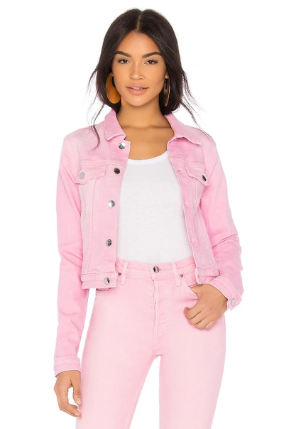 Shop Cotton Citizen Crop Denim Jacket In Light Pink