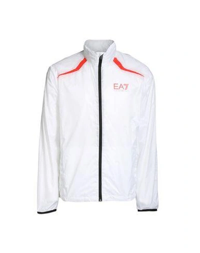 Shop Ea7 Full-length Jacket In White