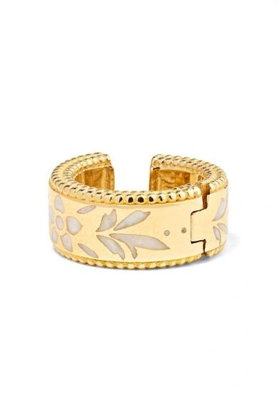 Shop Gucci Icon 18-karat Gold And Enamel Ear Cuff