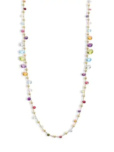 Shop Marco Bicego Paradise Citrine, Lemon Citrine, Amethyst, Blue Topaz, Pink & Green Tourmaline & 18k Yellow Gold Nec In Gold Multi