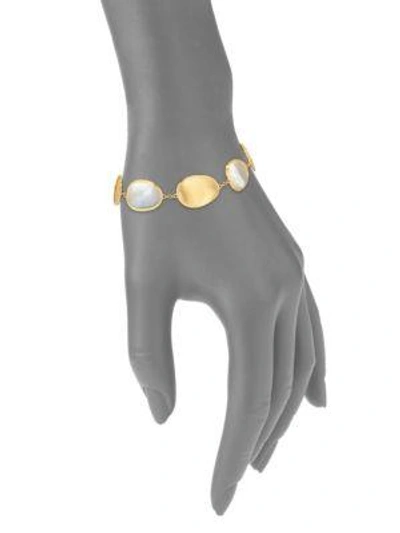 Shop Marco Bicego Women's Lunaria Mother-of-pearl & 18k Yellow Gold Bracelet In Gold Pearl