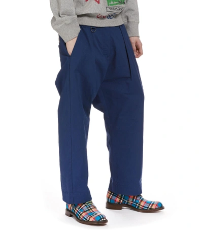 Shop Vivienne Westwood Cropped Dietrich Trousers Blue