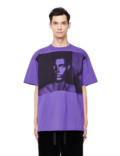 Shop Raf Simons Purple Printed T-shirt