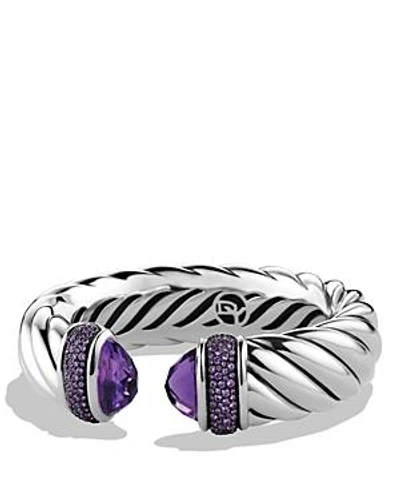 Shop David Yurman Waverly Bracelet With Amethyst & Purple Sapphires In Silver/purple