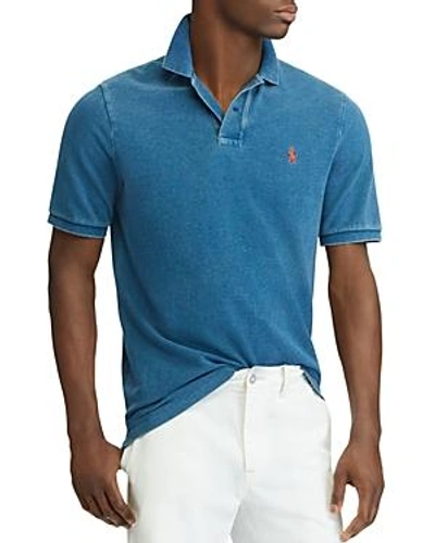 Shop Polo Ralph Lauren Custom Slim Fit Mesh Short Sleeve Polo Shirt In Medium Indigo