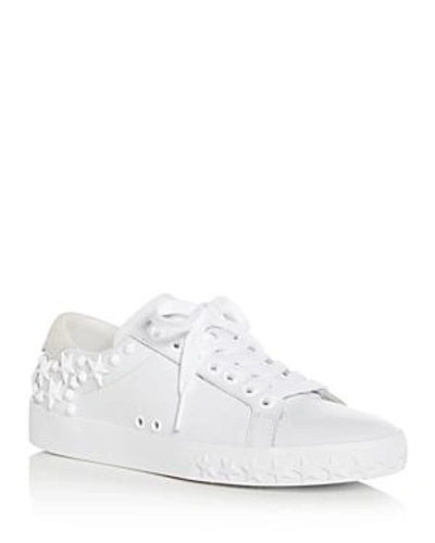 Shop Ash Women's Dazed Embellished Leather Lace Up Sneakers In White