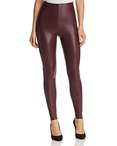 Shop Commando Perfect Control Faux Leather Leggings In Mulberry