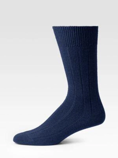 Shop Falke Lhasa Ribbed Socks In Navy