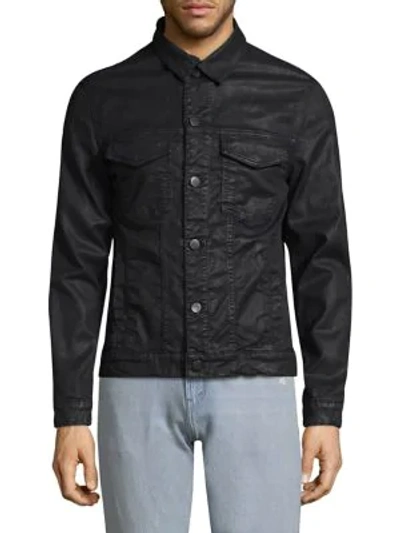 Shop J Brand Gorn Point Collar Denim Jacket In Distressed Gypsum