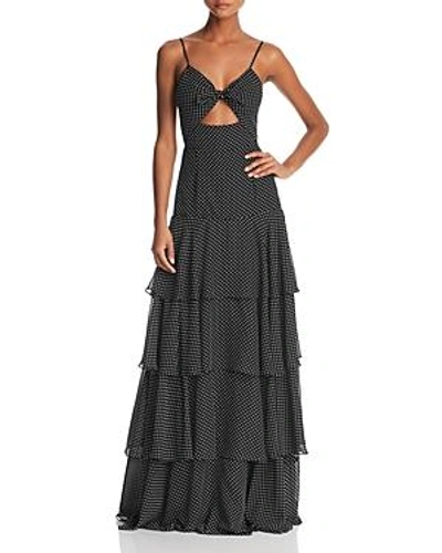 Shop Jill Jill Stuart Polka-dot Cutout Gown In Black/white