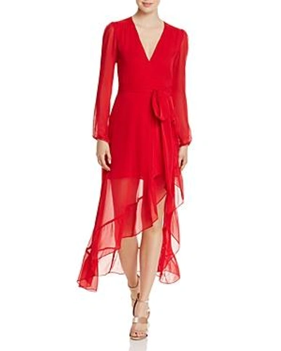 Shop Wayf Only You Ruffle Wrap Dress - 100% Exclusive In Red