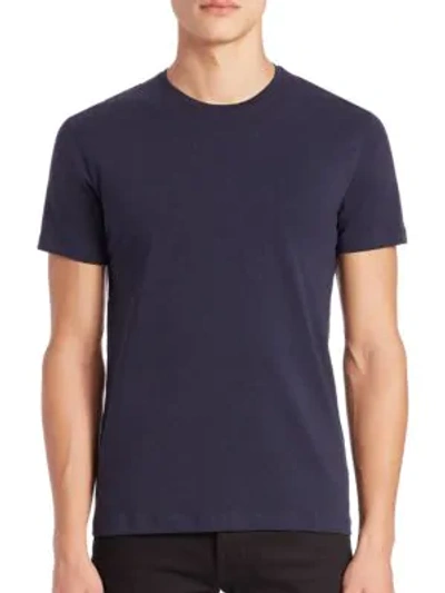 Shop Patrick Assaraf David Solid Crewneck Tee In Midnight