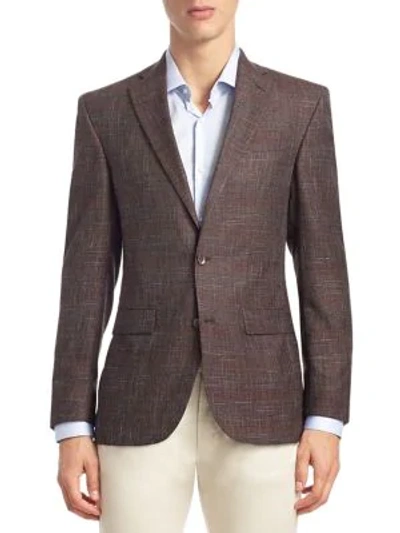Shop Saks Fifth Avenue Collection Textured Wool Sportcoat In Red