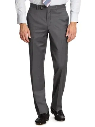 Shop Saks Fifth Avenue Men's Collection K-body Wool Dress Pants In Grey
