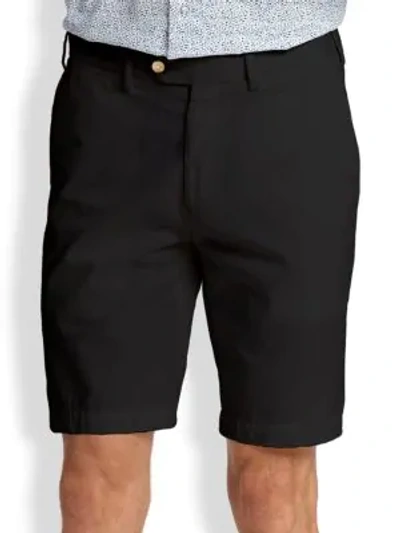 Shop Saks Fifth Avenue Men's Collection Cotton Oxford Shorts In Black