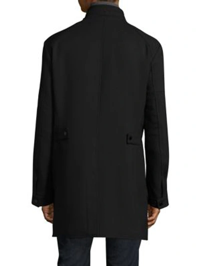 Shop Strellson Zamora Stand-collar Raincoat In Black